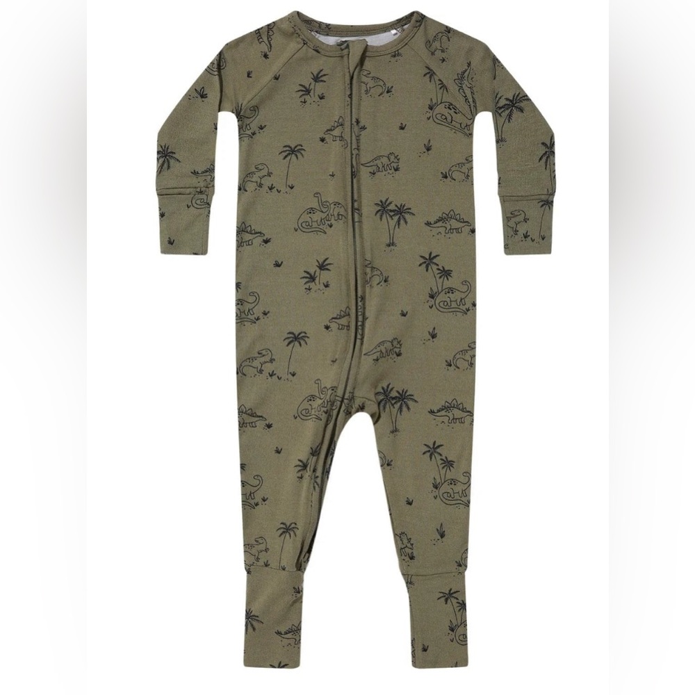 Brave Little Ones dinosaur zip up romper - 3-6 months